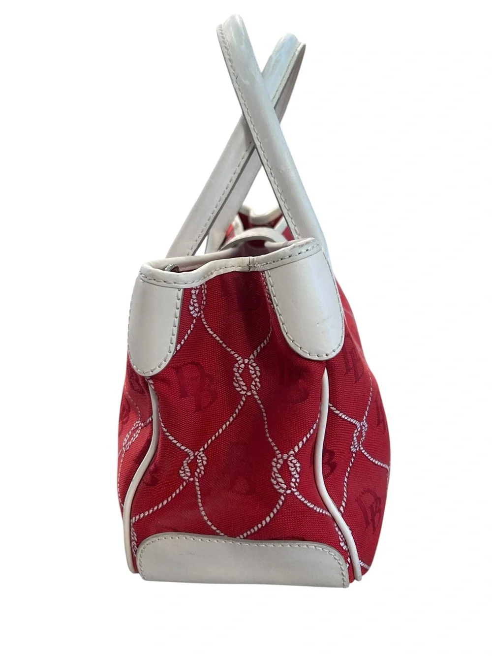 Dooney & Bourke Vintage Florentine bag with red canvas and white leather trim